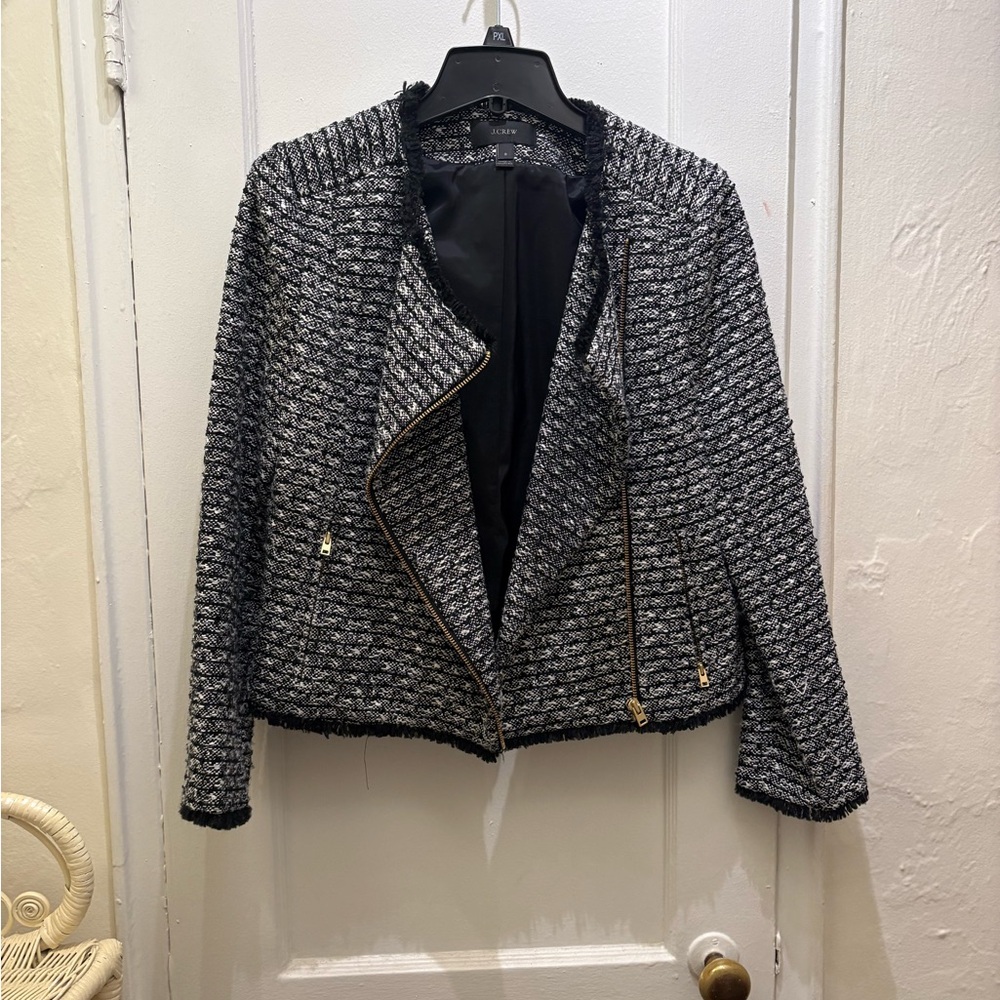 J. Crew Black and Gray Textured Blazer